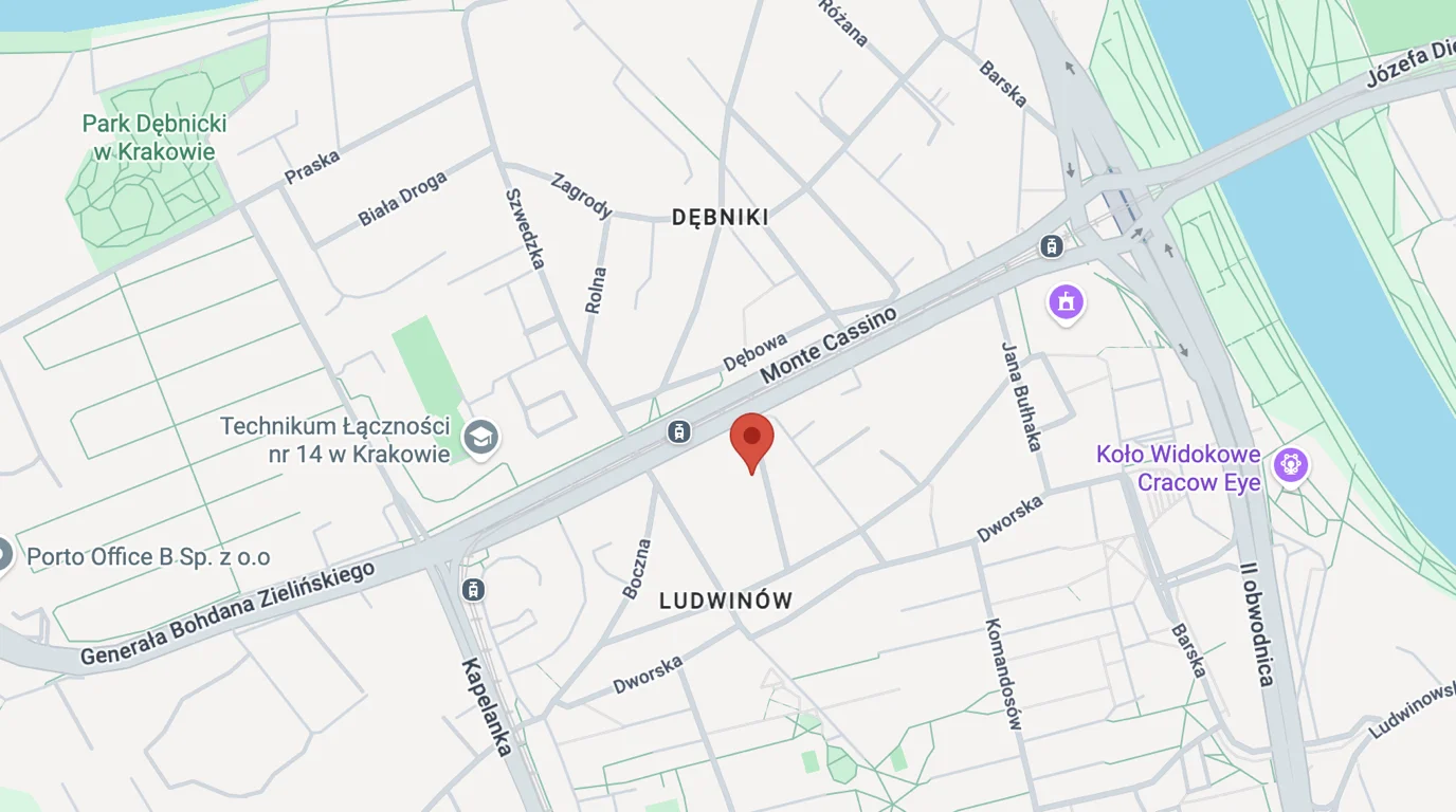 Mapa - Kraków, Dębniki